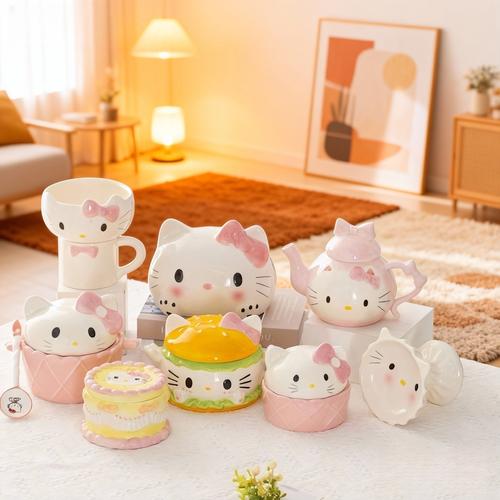 爆款hellokitty系列可爱餐具陶瓷釉下彩家居饰品摆件生日礼送女生