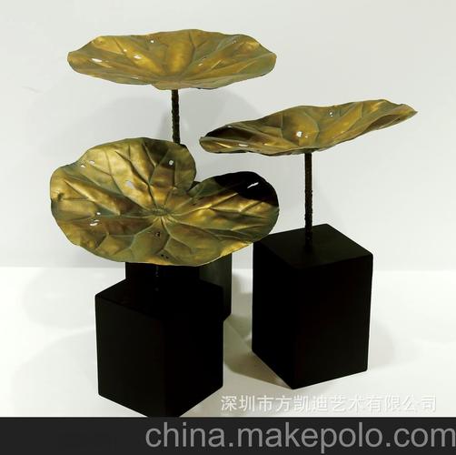 直销家居饰品摆件铁艺做旧荷叶,金属荷叶艺术品